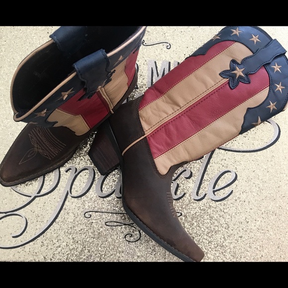 Durango Shoes - Durango Stars & Stripes Women's 12" Lstyl boots Red,tan, blue